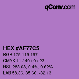 颜色代码: HEX #AF77C5 | qconv.com