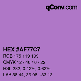 颜色代码: HEX #AF77C7 | qconv.com