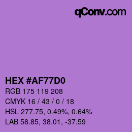 Color code: HEX #AF77D0 | qconv.com