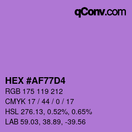 Color code: HEX #AF77D4 | qconv.com