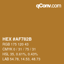 Color code: HEX #AF782B | qconv.com
