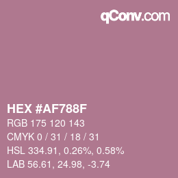 Color code: HEX #AF788F | qconv.com