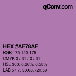 Color code: HEX #AF78AF | qconv.com