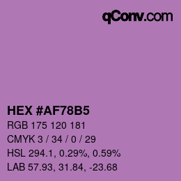 颜色代码: HEX #AF78B5 | qconv.com