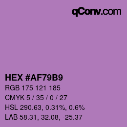 カラーコード: HEX #AF79B9 | qconv.com