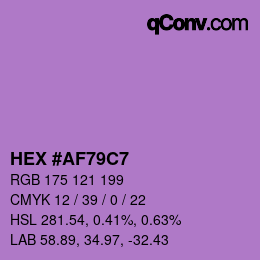 カラーコード: HEX #AF79C7 | qconv.com