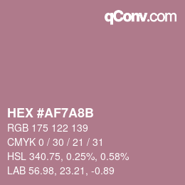 颜色代码: HEX #AF7A8B | qconv.com