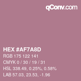 Color code: HEX #AF7A8D | qconv.com