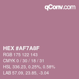 Color code: HEX #AF7A8F | qconv.com