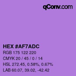 Color code: HEX #AF7ADC | qconv.com
