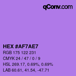 カラーコード: HEX #AF7AE7 | qconv.com