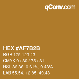 Color code: HEX #AF7B2B | qconv.com