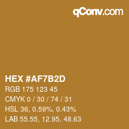 颜色代码: HEX #AF7B2D | qconv.com