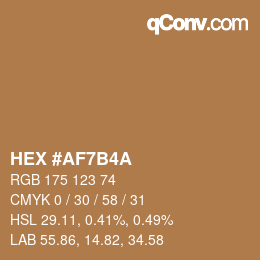 カラーコード: HEX #AF7B4A | qconv.com