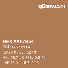 Color code: HEX #AF7B54 | qconv.com