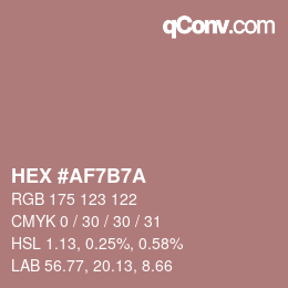 Color code: HEX #AF7B7A | qconv.com
