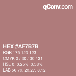 カラーコード: HEX #AF7B7B | qconv.com