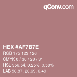 Color code: HEX #AF7B7E | qconv.com