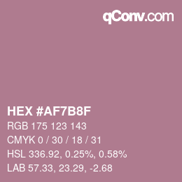 颜色代码: HEX #AF7B8F | qconv.com