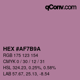 颜色代码: HEX #AF7B9A | qconv.com