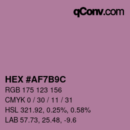 颜色代码: HEX #AF7B9C | qconv.com