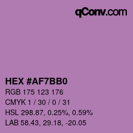 颜色代码: HEX #AF7BB0 | qconv.com