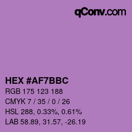 颜色代码: HEX #AF7BBC | qconv.com