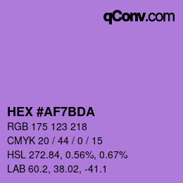 カラーコード: HEX #AF7BDA | qconv.com