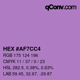 カラーコード: HEX #AF7CC4 | qconv.com