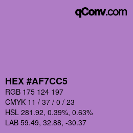 颜色代码: HEX #AF7CC5 | qconv.com