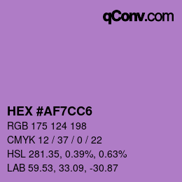 Color code: HEX #AF7CC6 | qconv.com