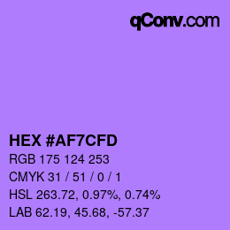 Color code: HEX #AF7CFD | qconv.com