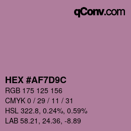 Color code: HEX #AF7D9C | qconv.com