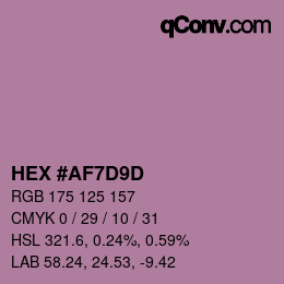 Color code: HEX #AF7D9D | qconv.com