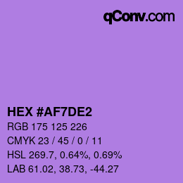 Color code: HEX #AF7DE2 | qconv.com