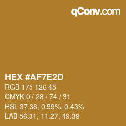 カラーコード: HEX #AF7E2D | qconv.com
