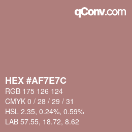 Color code: HEX #AF7E7C | qconv.com