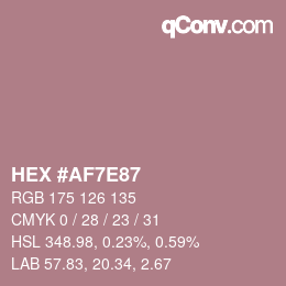 Color code: HEX #AF7E87 | qconv.com