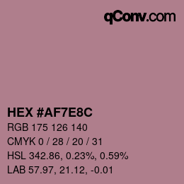 Color code: HEX #AF7E8C | qconv.com