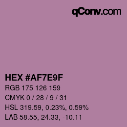 Color code: HEX #AF7E9F | qconv.com