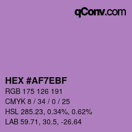 Color code: HEX #AF7EBF | qconv.com