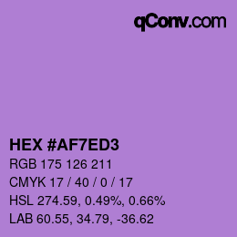 カラーコード: HEX #AF7ED3 | qconv.com