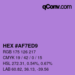 Color code: HEX #AF7ED9 | qconv.com