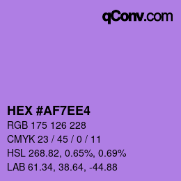 カラーコード: HEX #AF7EE4 | qconv.com
