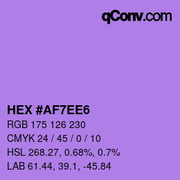 Color code: HEX #AF7EE6 | qconv.com