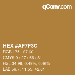 Color code: HEX #AF7F3C | qconv.com