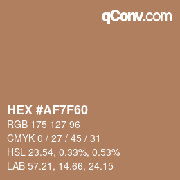 Color code: HEX #AF7F60 | qconv.com