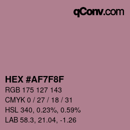 Color code: HEX #AF7F8F | qconv.com