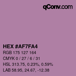 カラーコード: HEX #AF7FA4 | qconv.com