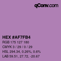 カラーコード: HEX #AF7FB4 | qconv.com